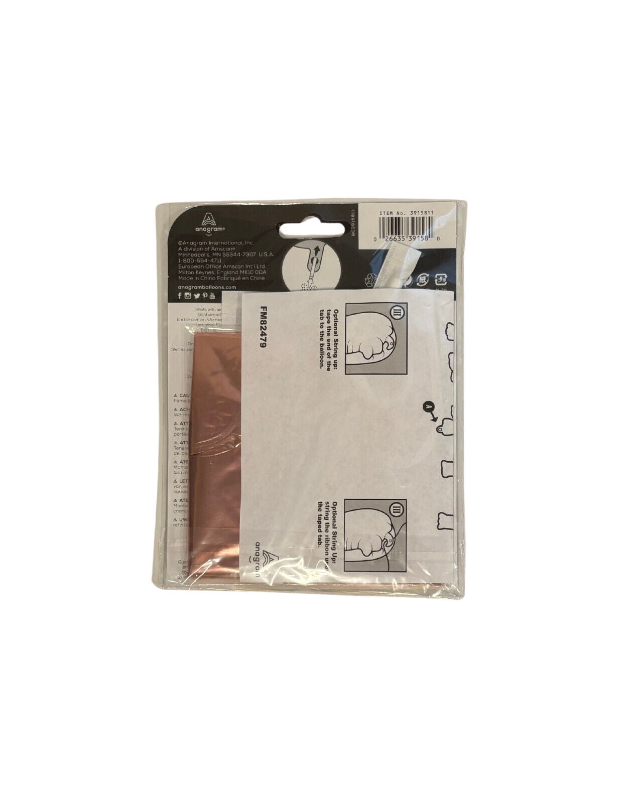 Amscan "Mr. & Mrs." Cursive Balloon Banner, 59" x 10", Rose Gold