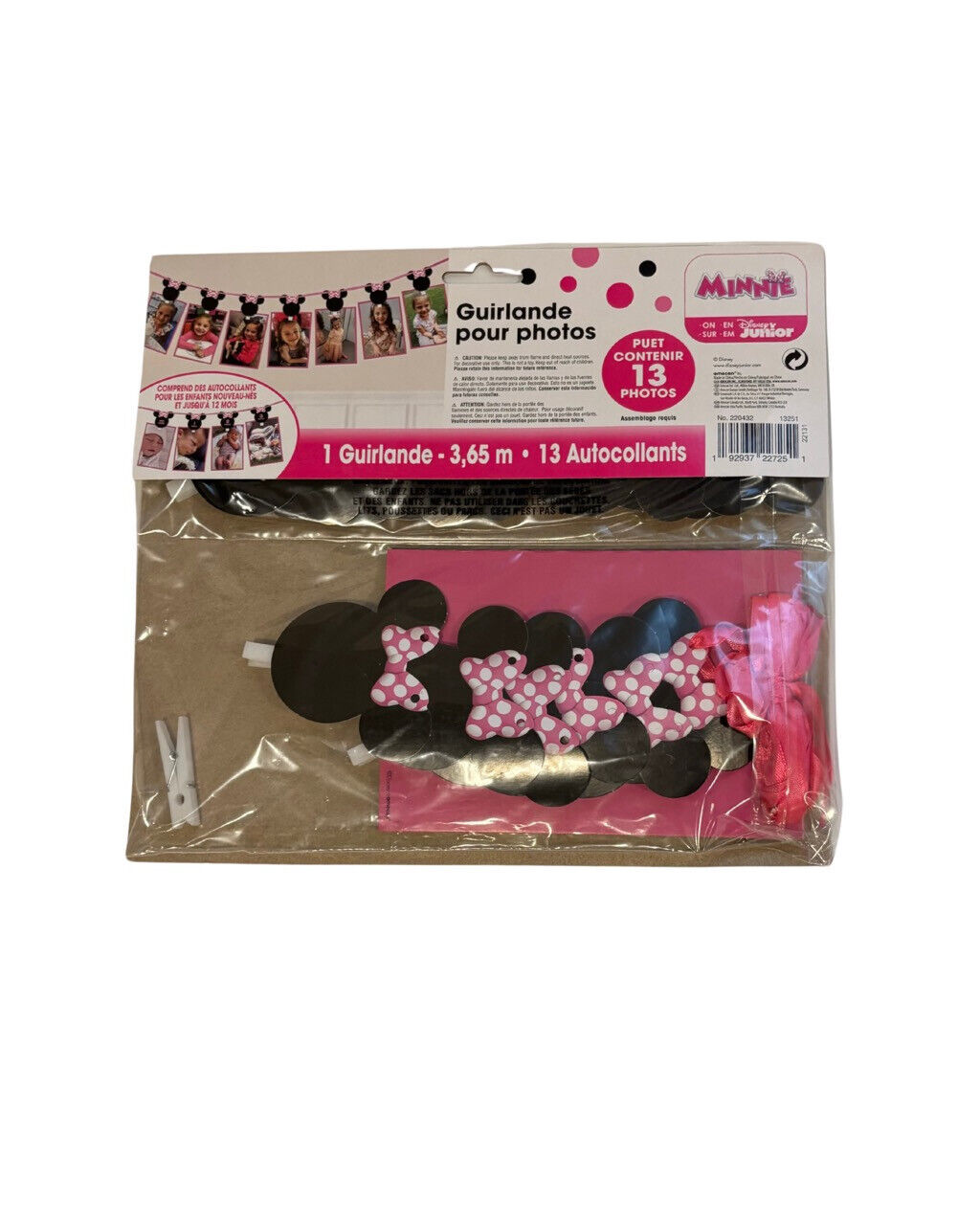 NEW Disney Junior 12’ Minnie Mouse Photo Garland Holds 13 Photos