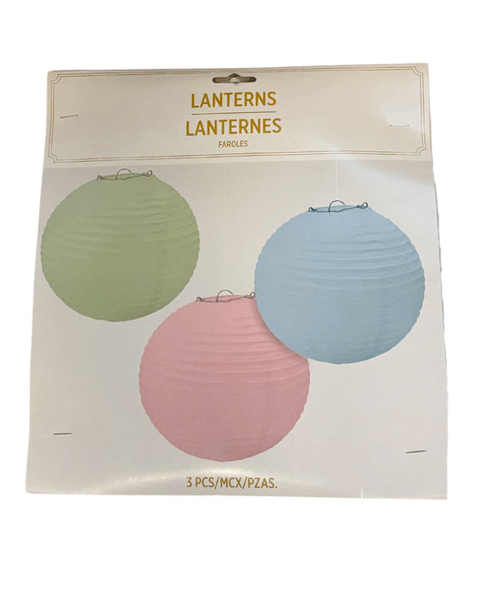 Paper Lanterns Party Decoration Set 3 pcs Multi Spring Shade