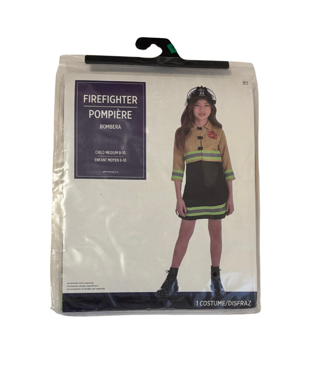 Firefighter Girl Black Cute Suit Halloween Child Costume