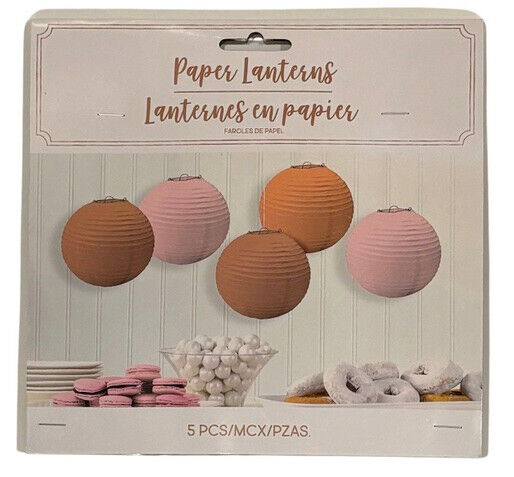 Paper Lanterns Party Decoration Set 5 pcs Pink-Multi Shade