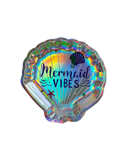 7" Mermaid Vibes Party Plates - pack of 8 plates