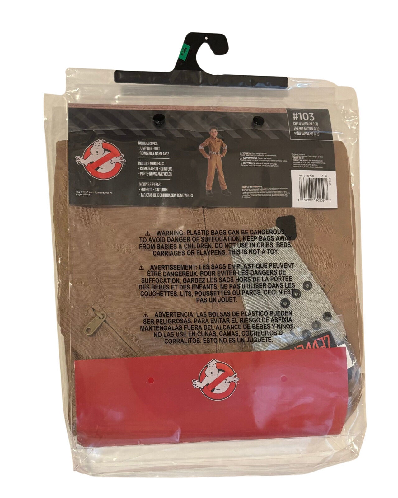 New Licensed Ghostbusters Halloween Costume Child Medium (8-10)