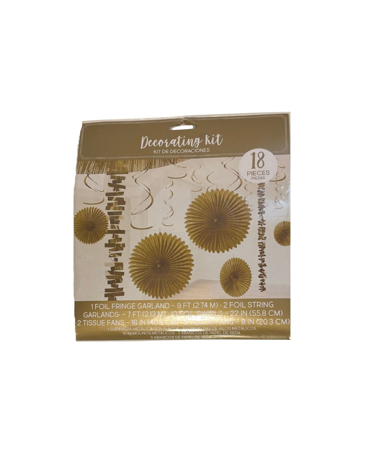 18 pc Gold Paper Decorating Kit