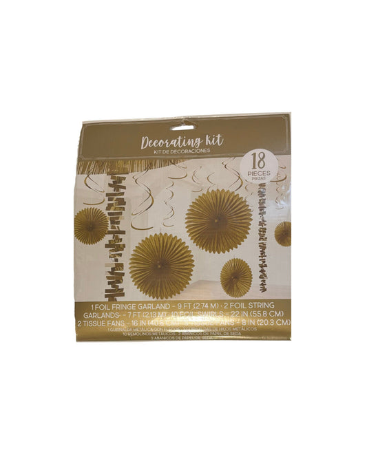 18 pc Gold Paper Decorating Kit